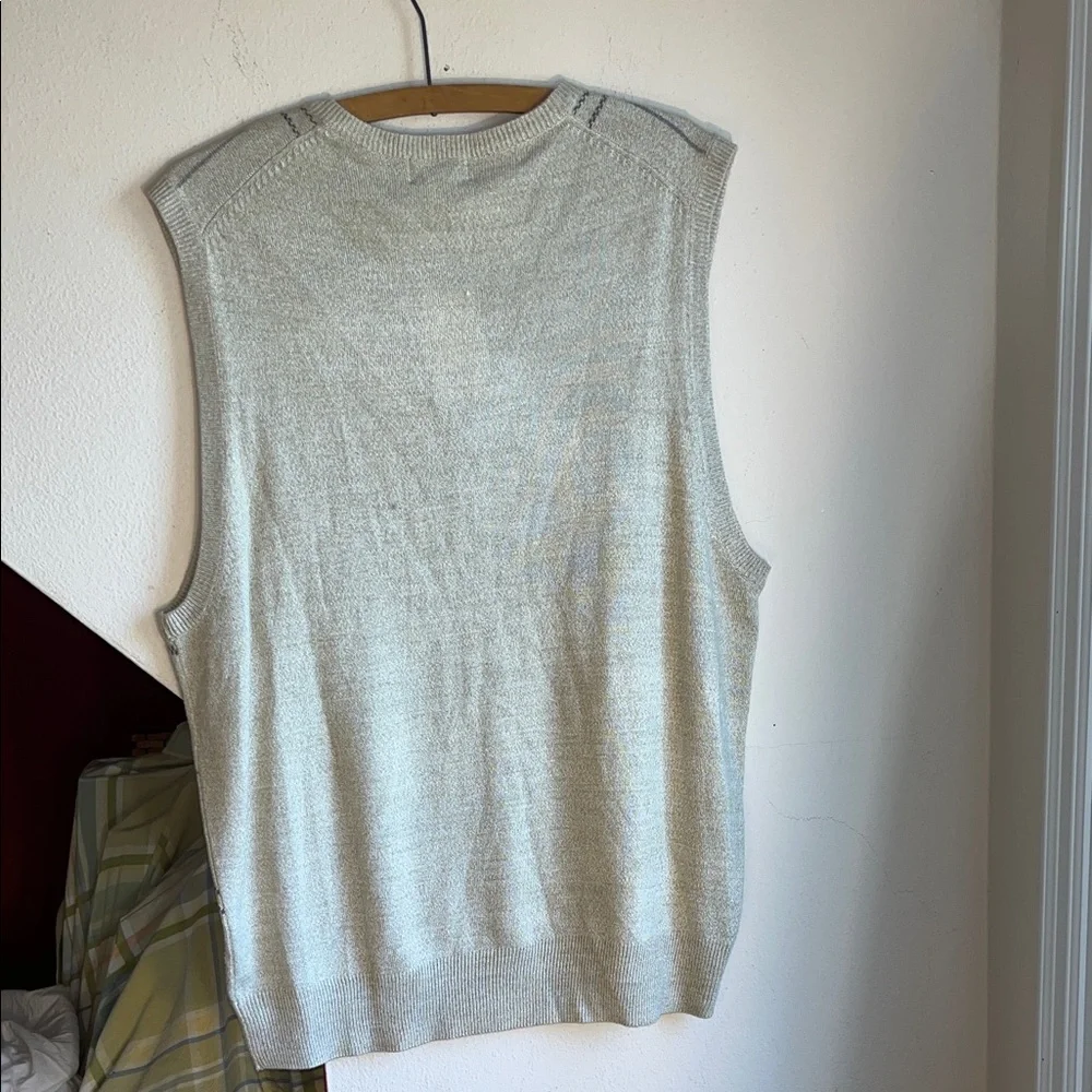Dockers V-Neck Plaid Sweater Vest in Light Oat‎ XL NWT